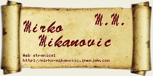 Mirko Mikanović vizit kartica